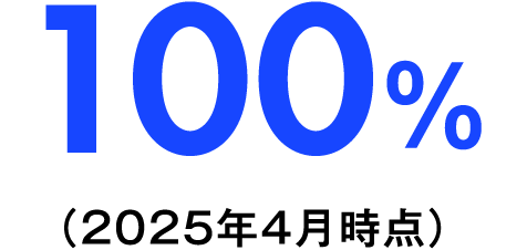 100% （2025年4月時点）